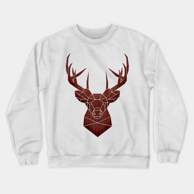 Geometric Wood Grain Deer Crewneck Sweatshirt by skycloudpics